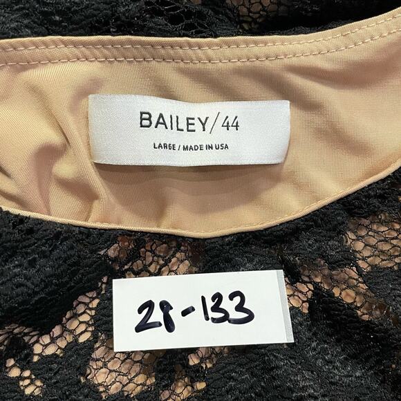 BAILEY 44 SEXY BOHO FLORAL LACE ROUCHED BODYCON MINI DRESS BLACK LARGE - Picture 5 of 6